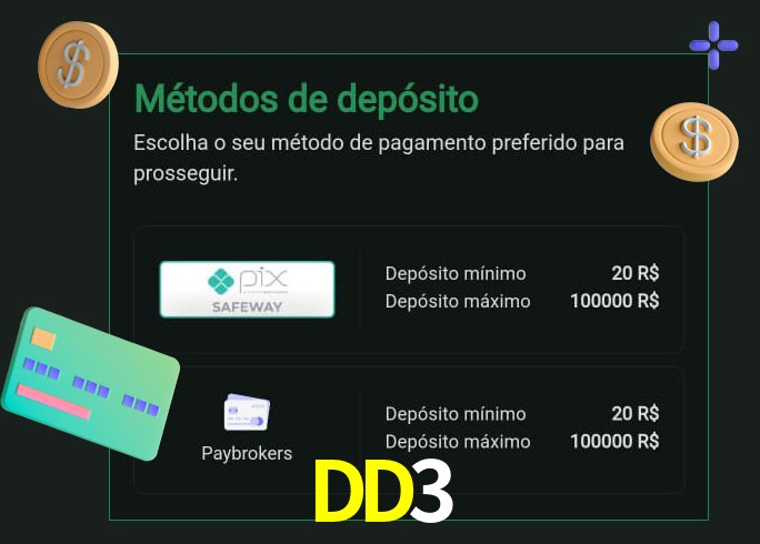 O cassino DD3 oferece uma grande variedade de métodos de pagamento